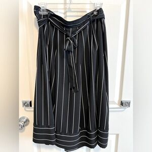 Banana Republic black and white stripe midi skirt